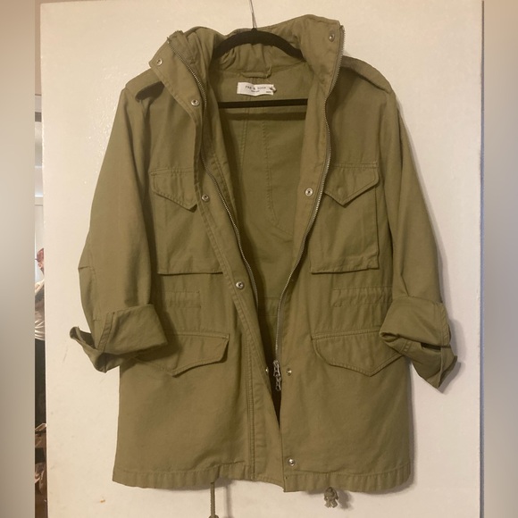Rag & Bone army green jacket with zipper hood - Picture 1 of 3